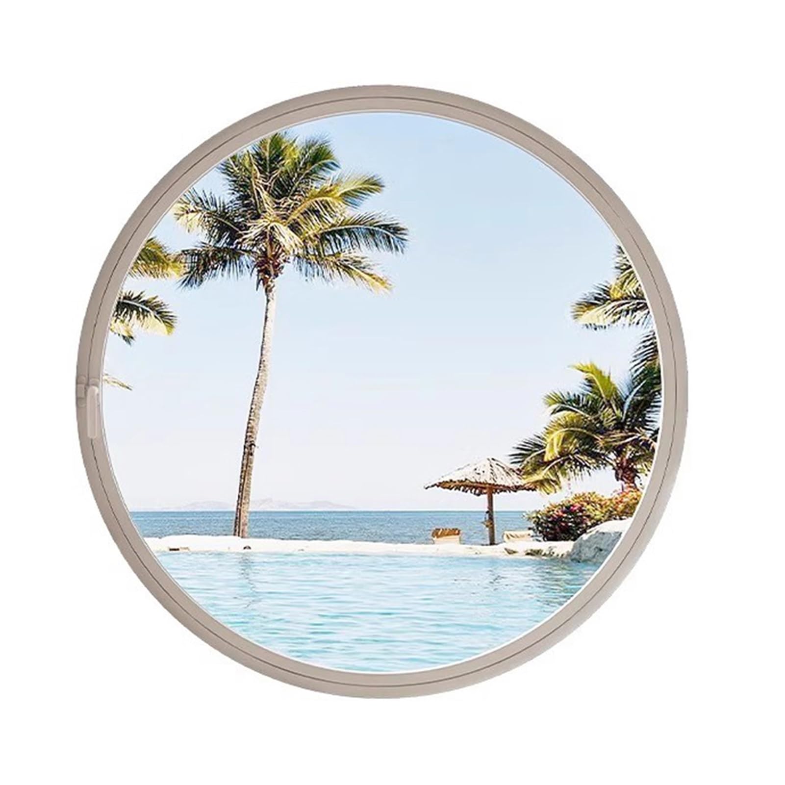 CYHTYM Round Rotating Tempered Glass Windows - 360° Rotatable Ventilation Windows, Home Decoration Replacement Porthole Window(White transparent glass,100cm)