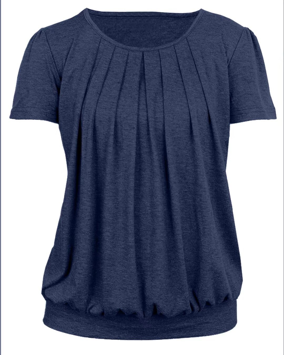 VahRuta Women's Short Sleeve Tunic Tops Scoop Neck Banded Bottom Summer T Shirt for Leggings - Image 4