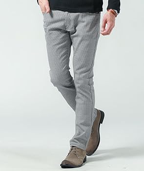 CRESCENT クレッシェント　チェックのゆったりパンツ グレンチェック ワイドパンツ（フルレングスパンツ