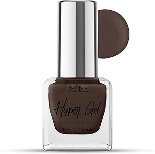 RENEE Hyper Gel Nail Paint - Mocha Brown 10ml, Quick Drying, Glossy Finish, Long Lasting, Chip resisting Formula with High Shine Polish, Acetone & Paraben Free