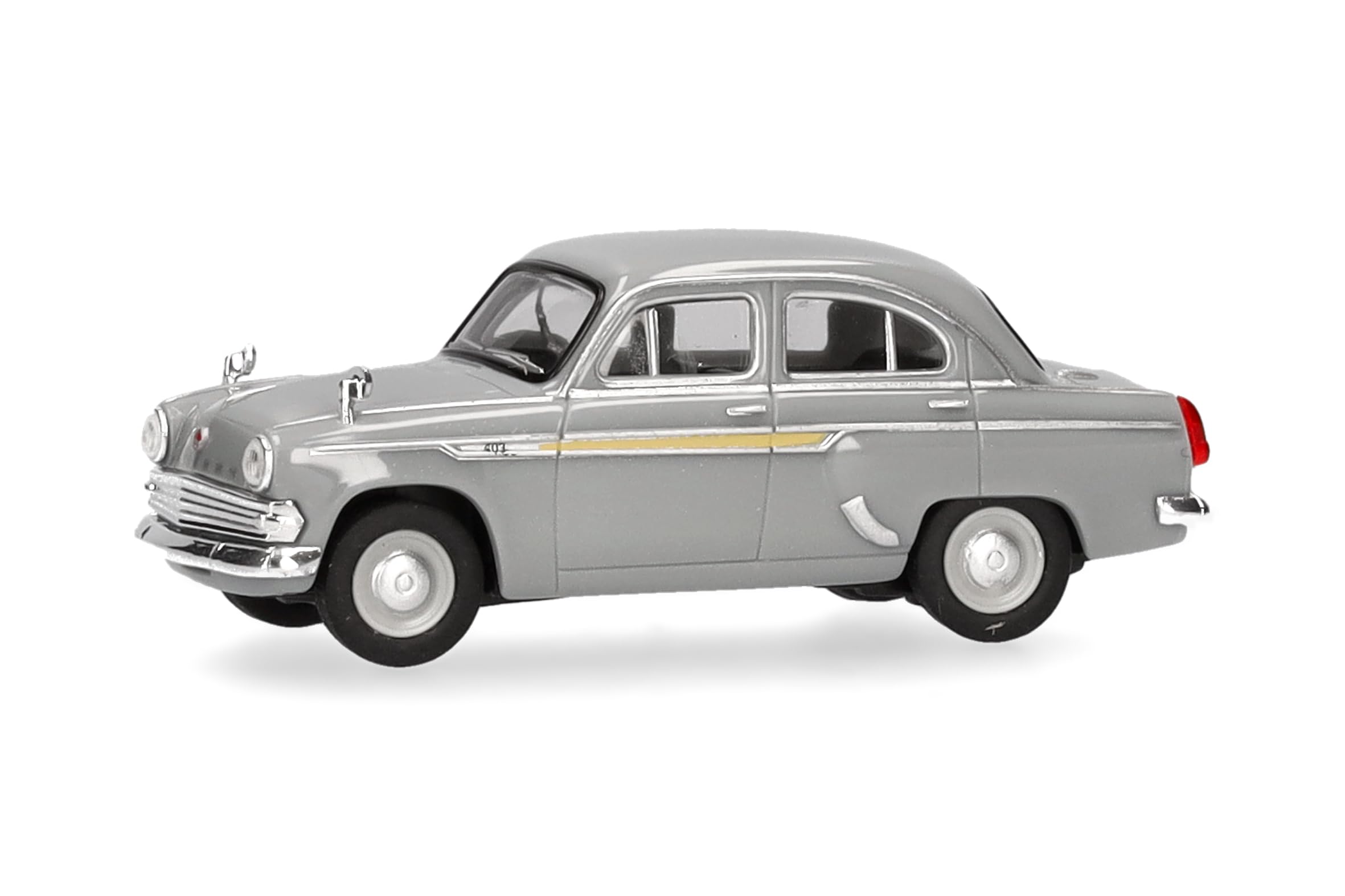 Herpa Model Car Moskvitch 403, Miniature in 1:87 Scale, Collectible, Made in Germany, Plastic Model, Color: Gray