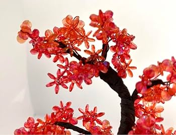 ビーズフラワー　紅葉 Amazon.co.jp: 2 ビーズフラワー ミニ盆栽 もみじ 紅葉 赤