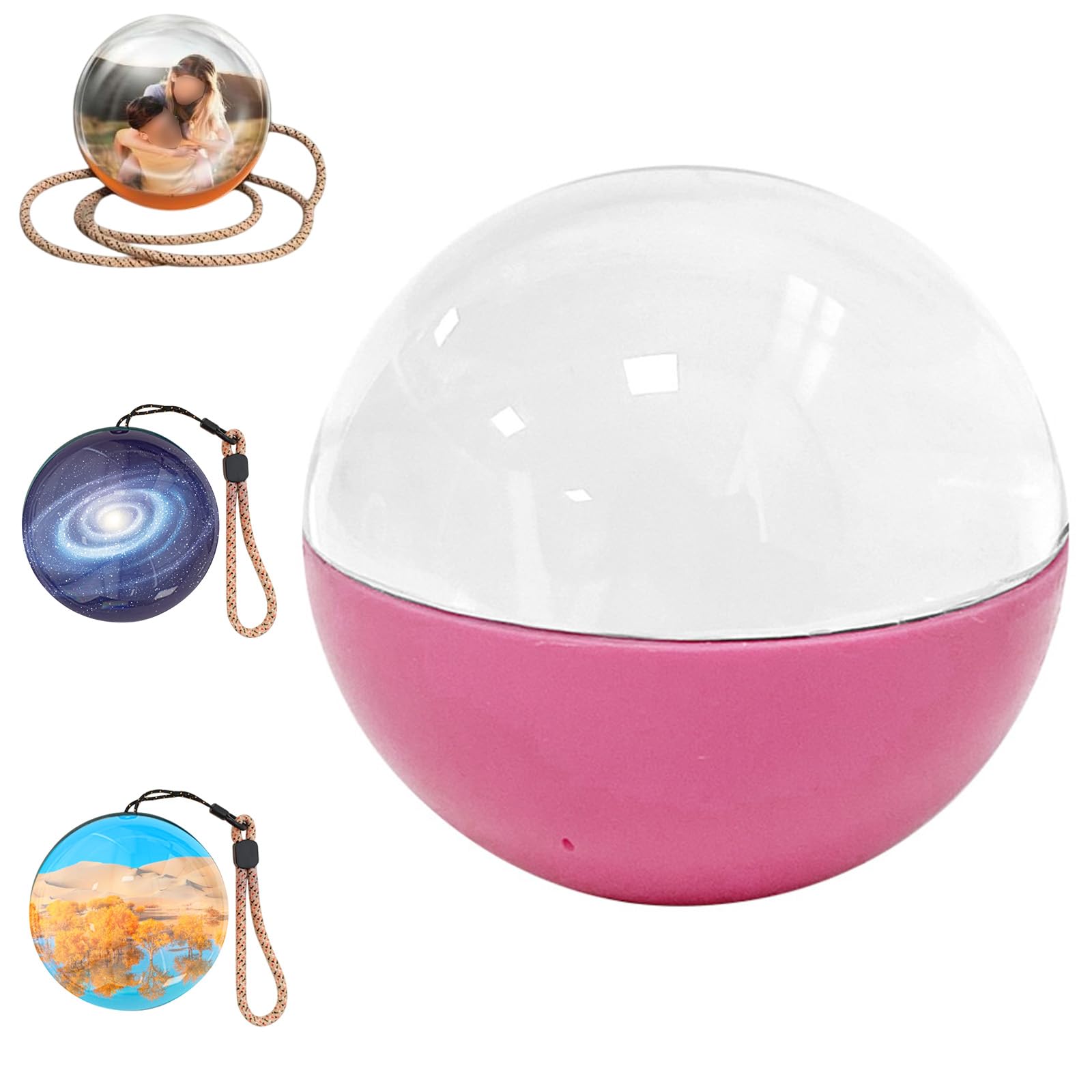 2.7inch Videos And Photo Player Ball with Digital Display,2025 New Crystal Ball Video Player,Video Sphere,3D Stereoscopic Visual Effect,for Recording Beautiful Moments and Preserving Memo(Color:Pink)