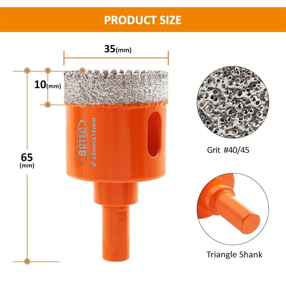 BGTEC Diamond Hole Saw Drill Bit with Triangle Shank - Image 2