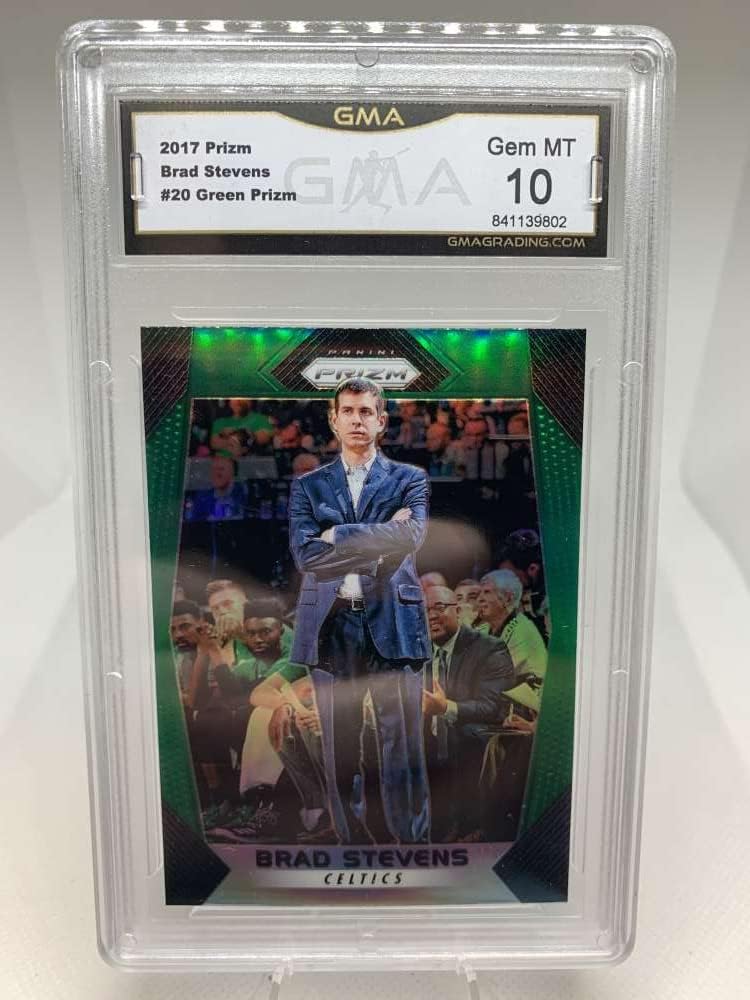 GMA Graded GEM MINT 10 841139802 2017-18 Panini Prizm Green Prizms #20 Brad Stevens Rookie Parallel Boston Celtics Professionally Graded Basketball Card in GEM MINT 10 Condition