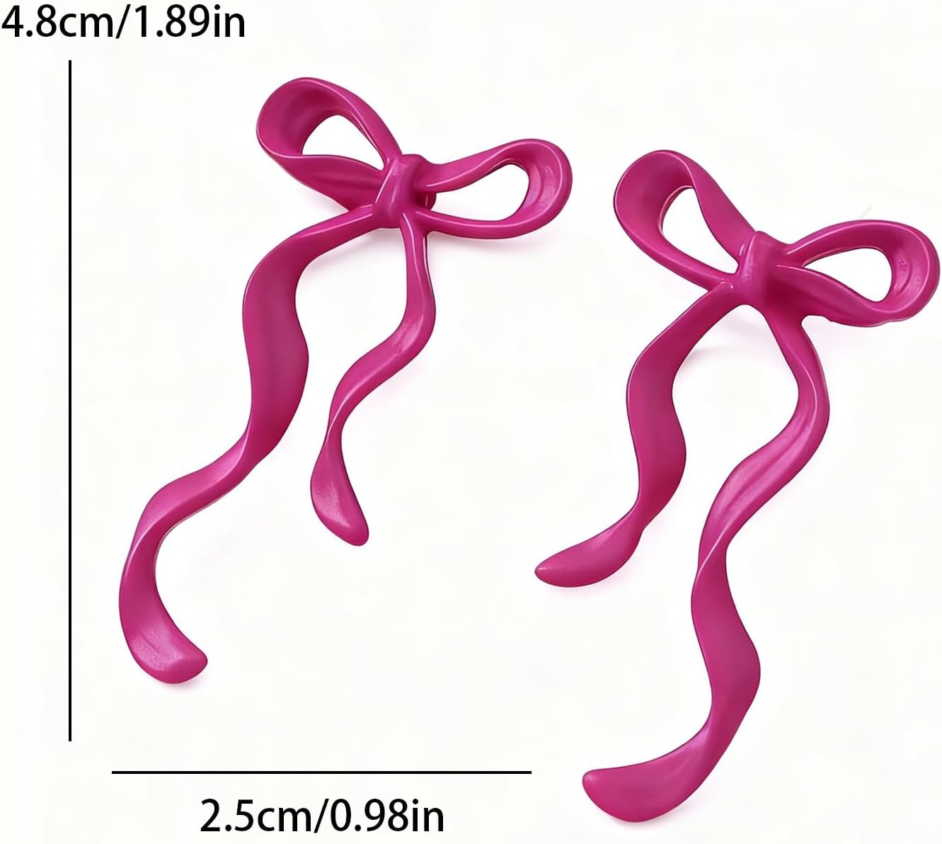 Christmas Bow Earrings for Women Red Pink Ribbon Bowknot Earrings Long Bow Statement Earrigns Christmas Jewelry Gift - Image 3