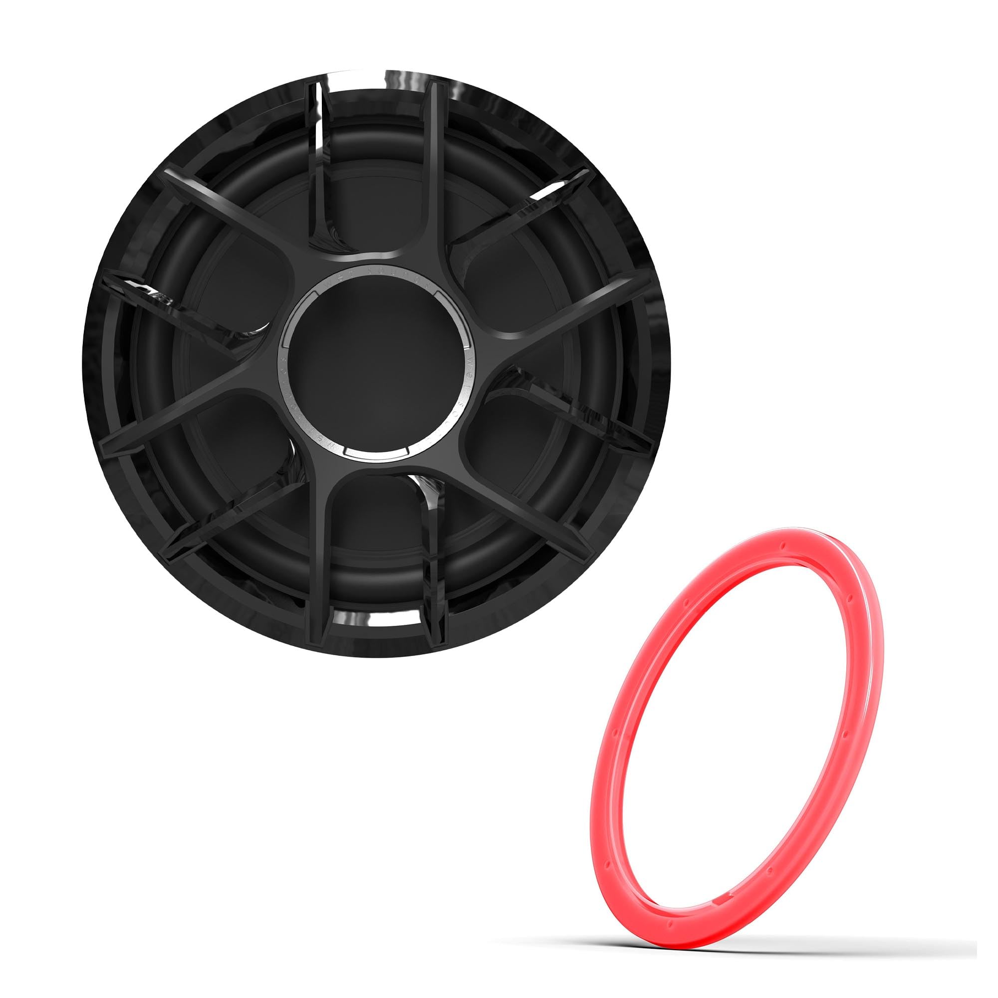 Wet Sounds Zero Series - ZERO-12-S4-XZ-B Black 12" Zero Series 4-OHM Marine Subwoofer with Wet Sounds LED KIT 12-RGB ZR - RGB LED Ring Kit for Zero Series 12" Subwoofers - Sold Individually