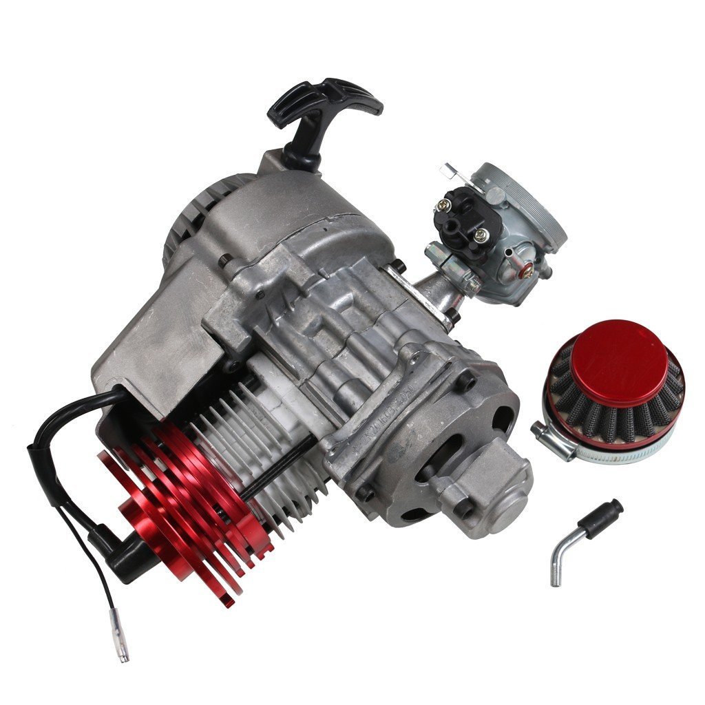 49cc 2 Stroke Engine Motor for Mini Pocket Bike Gas G-Scooter ATV Quad Bicycle (Red)