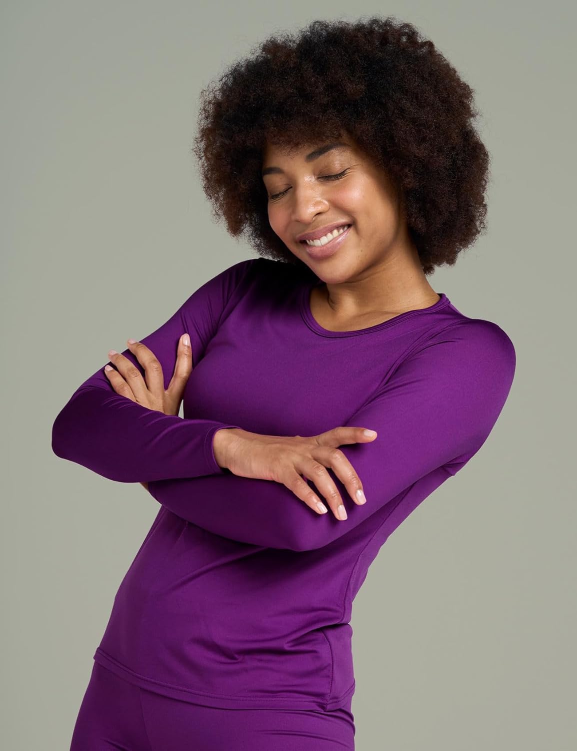 LAPASA Women Thermal Shirt Crewneck Mock Neck Turtleneck Base Layer Fleece Top Thermoflux Lightweight Midweight Heavyweight - Image 3