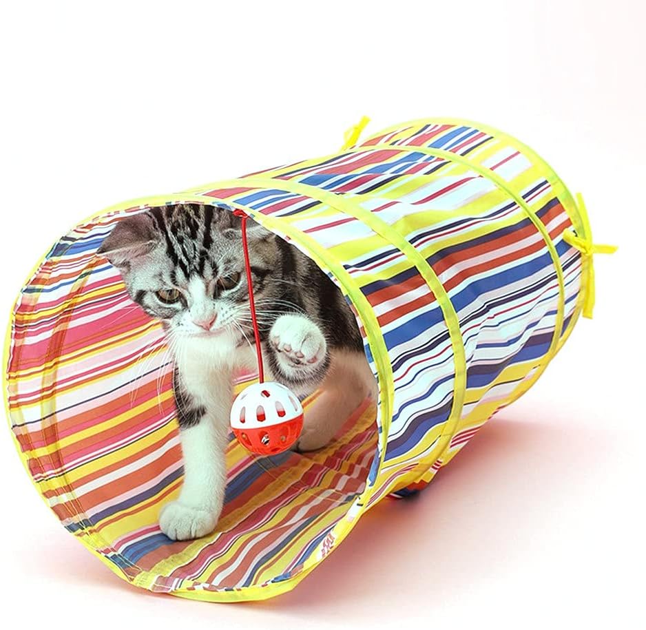 Leowoo ネコ トンネル 猫 おもちゃ 折りたたみ ヘアボール付き カラフル キャットトンネル 猫用おもちゃ 頑丈 ねこ スーパーセール期間限定 収納便利 猫遊宅 四季通用 遊び 運動不足対策