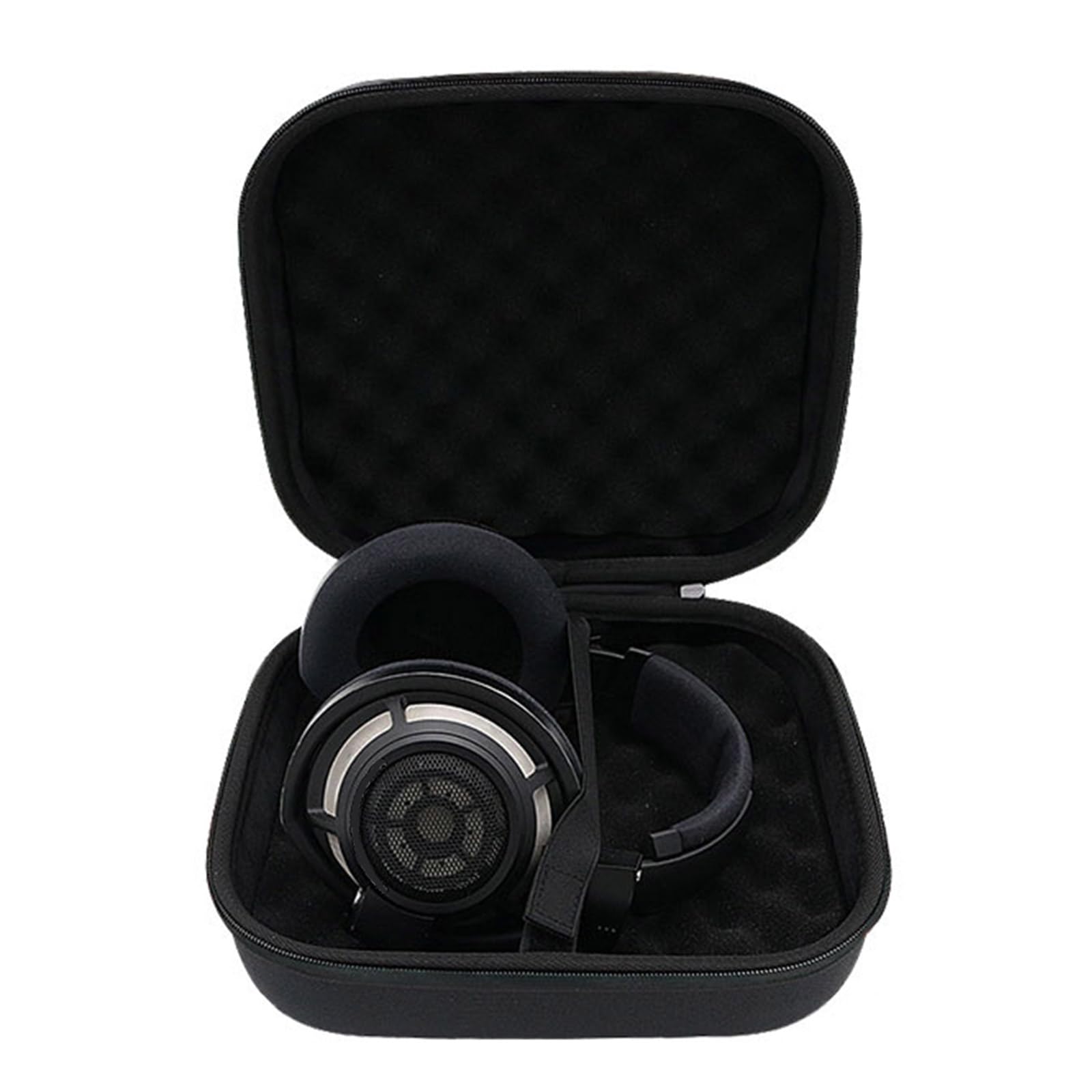 Custodia rigida per cuffie, compatibile con cuffie HD800S, con interno in schiuma morbida, doppia cerniera, custodia rigida per cuffie