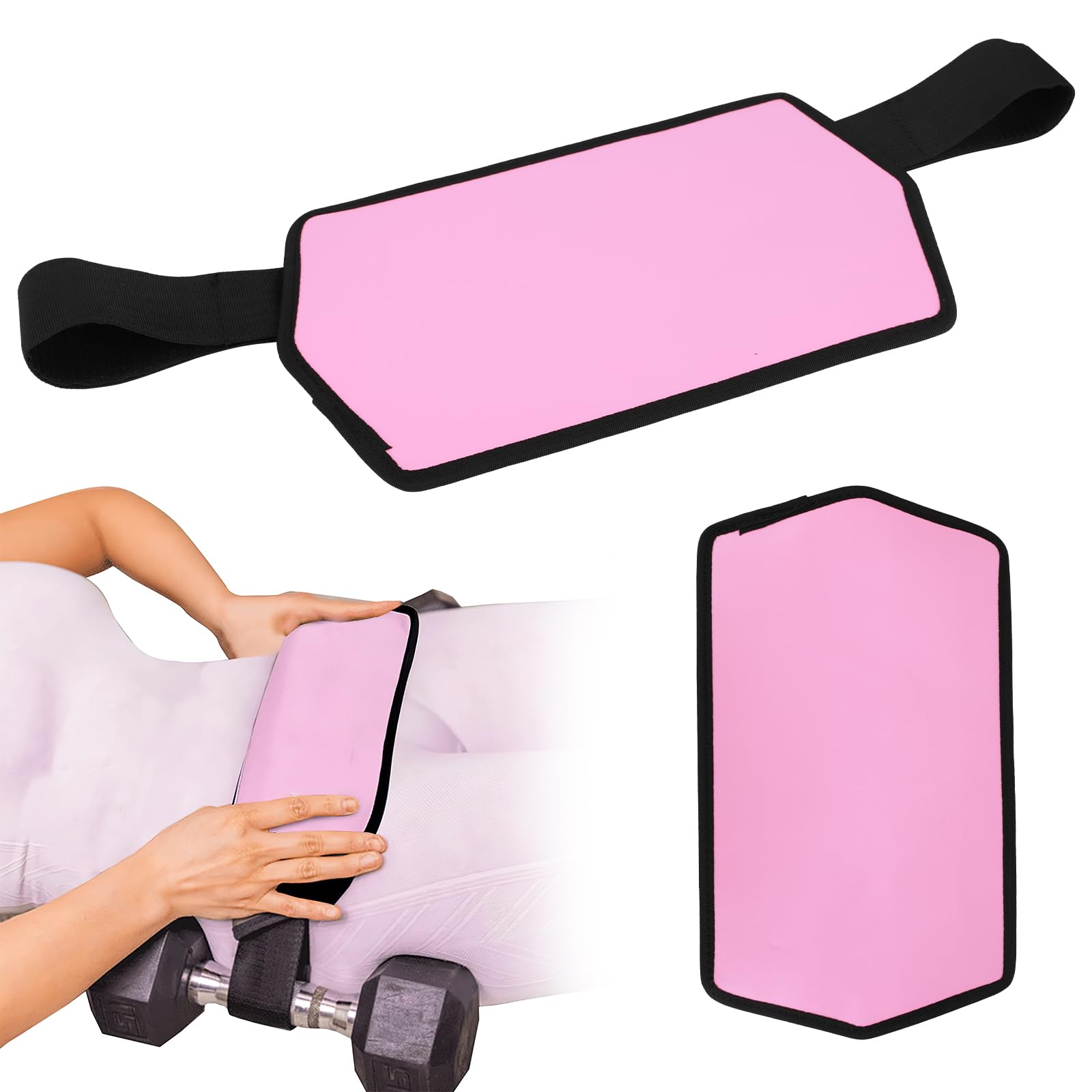 Hip Thrust Pad, PU Material Hip Thrust Belt with Breathable, Soft and Freely Retractable, Portable Hip Thrust for Dumbbell Kettlebell, Lunge, Squat, Hip Bridge Fitness Training (Pink)
