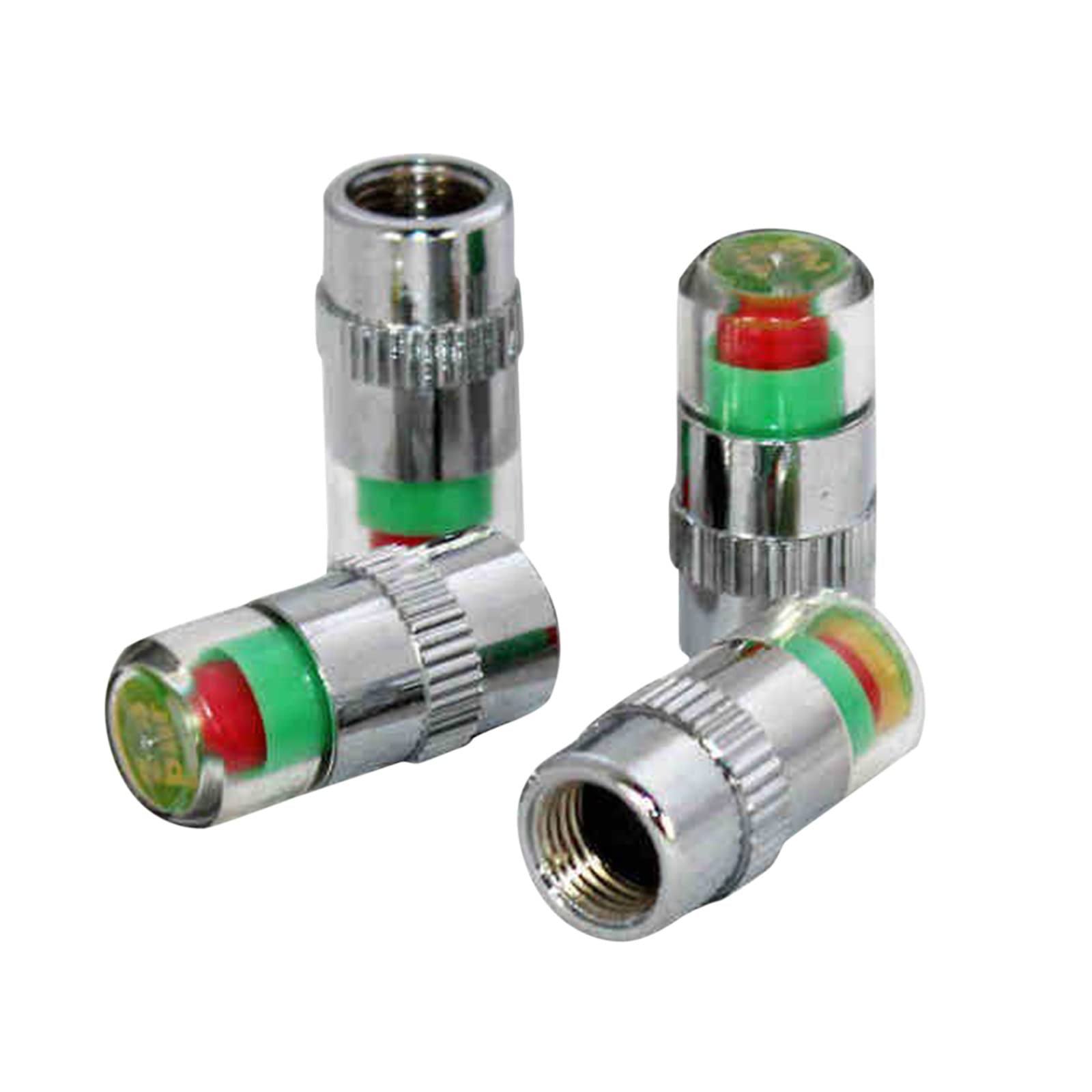 Tire Pressure Alarm System with Visual Indicator Caps for Vehicle and (white, One Size)