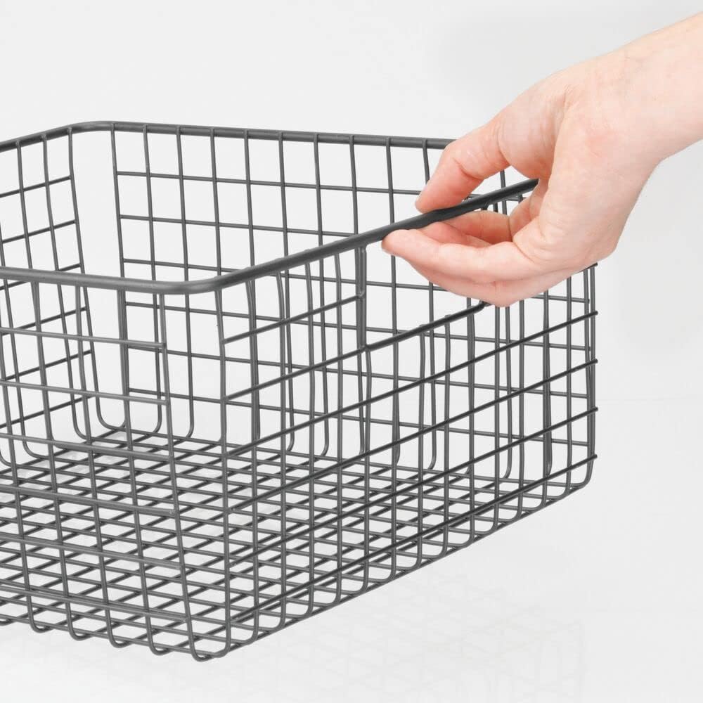 70% Off Everything mDesign Farmhouse Decor Metal Wire Closet Storage Bin Baskets with Handles for Organizing Closets, Shelves, and Cabinets in Bedrooms, Bathrooms, Entryways, Hallways - 4 Pack - Graphite Gray Tech Deals 🔥 mDesign Farmhouse Decor Metal Wire Closet Storage Bin Baskets with Handles for Organizing Closets, Shelves, and Cabinets in Bedrooms, Bathrooms, Entryways, Hallways - 4 Pack - Graphite Gray