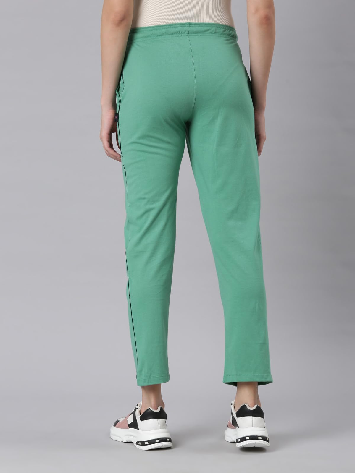 Dixcy Slimz Relaxed Fit Solid Straigth Length with Drawstring Jogger for Womens (Green)