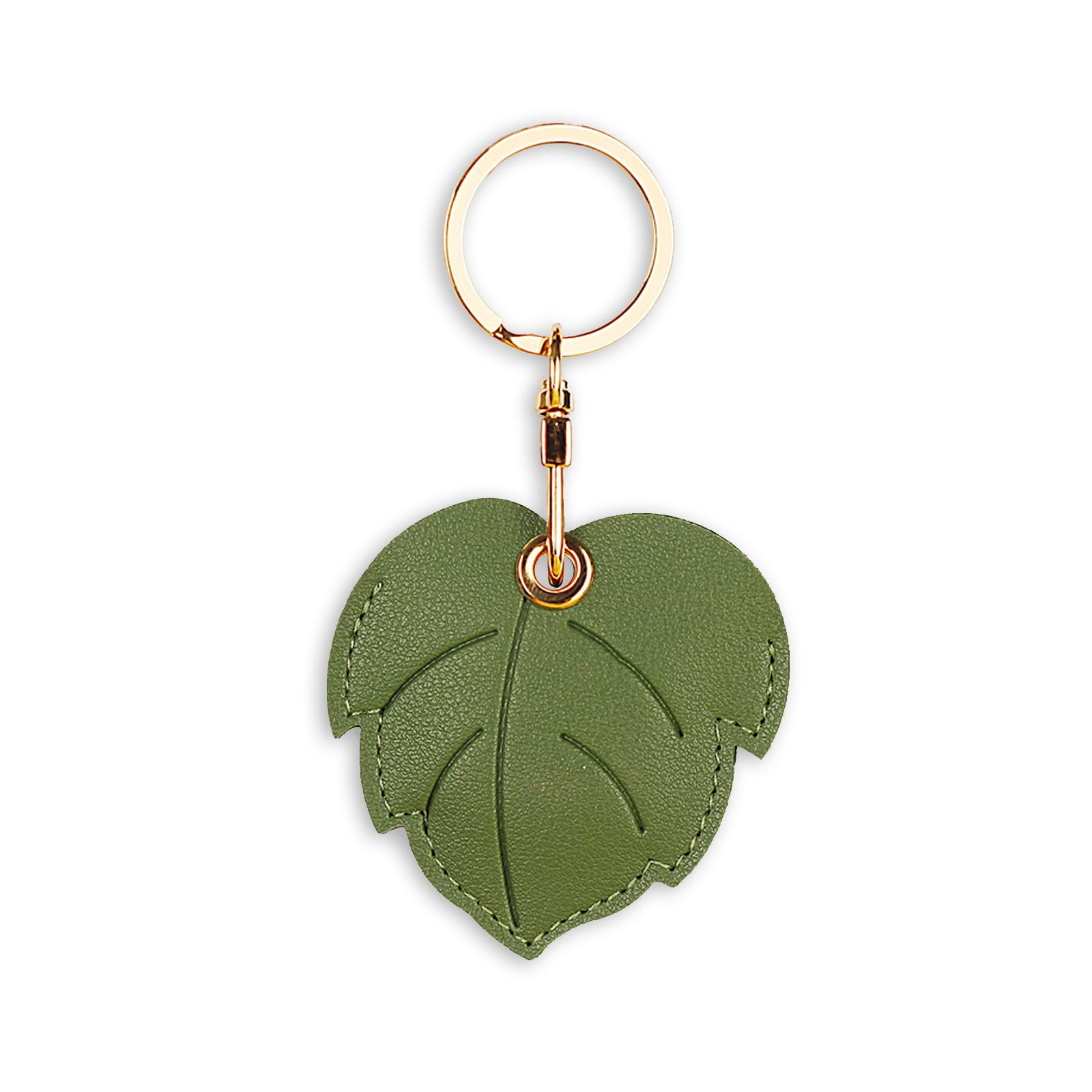 Leather Keychain Case Holder Compatible with Apple AirTag, GPS Airtag Keychain Finder Tracker with Key Ring, Anti-Scratch Protective Air Tag Cover