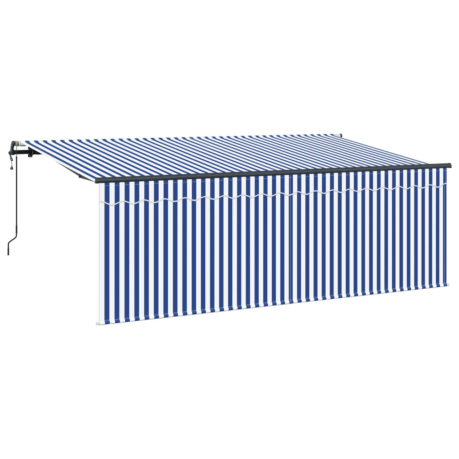 vidaXL Toldo retráctil Azul y 350 x 200 cm Poliéster y Aluminio
