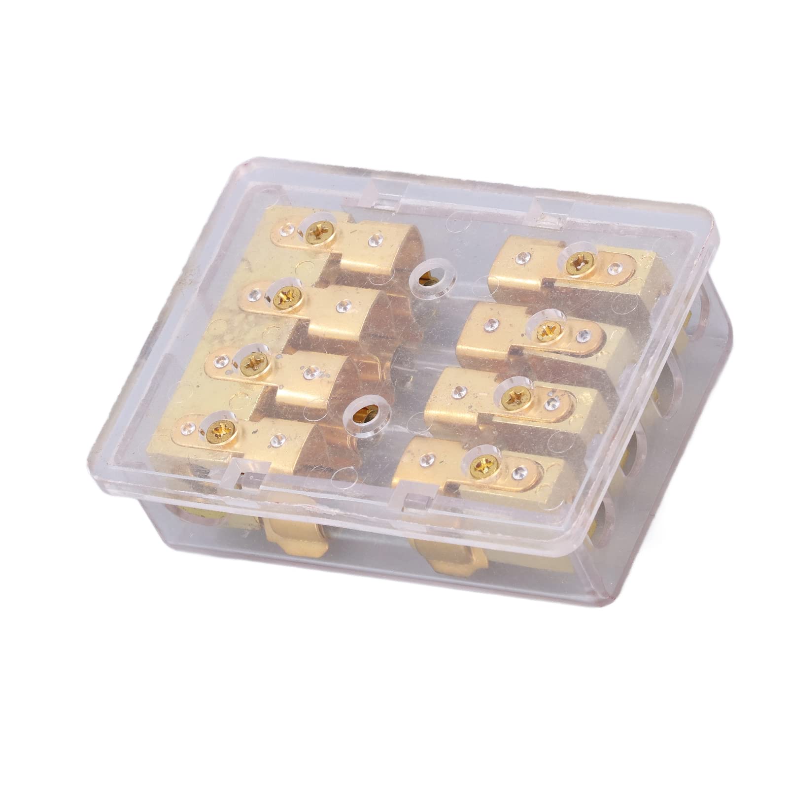 Bloc de Distribution D'alimentation, Abs+cuivre Bloc de Distribution D'alimentation Distributeur Audio de Voiture Distributeur au Sol 1 en 4 Porte-fusible 60a Bloc de Connexion Audio de Voiture 4 Dist