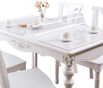 Table Protectors for Rectangle Tables 39x39in, Heavy Duty Clear Vinyl Table Cloth Protectors, Scratch Proof and Easy Cleaning, Clear PVC Table Cover Protector Square