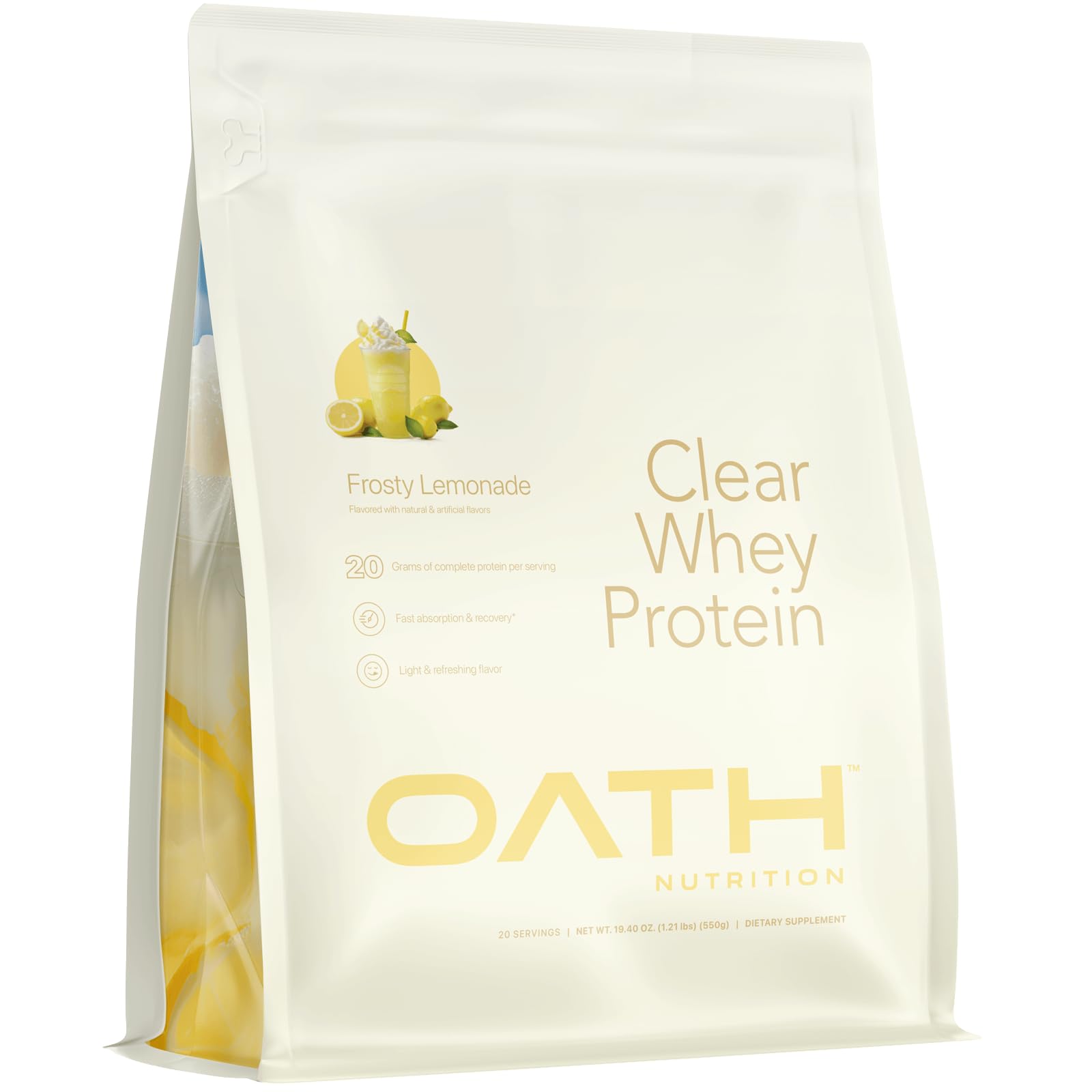 Oath Nutrition - Clear Whey Protein - 18 Servings - Frosty Lemonade