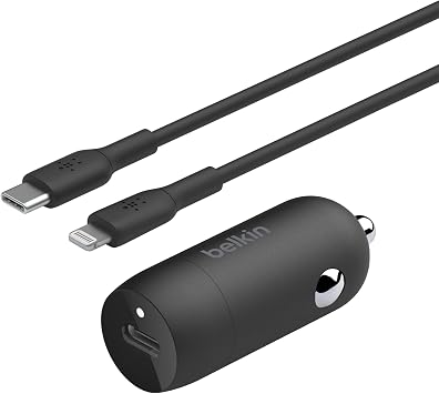 شاحن سيارة من بلكِن بمنفذ USB متوافق مع آيفون بمنفذ واحد بقوة 30.0 واط مع شحن سريع و باور ديليفري 3.0 و تقنية PPS