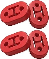 Vista 8 de 2 piezas de percha de escape de goma con 2 agujeros ajustables, buje aislante de goma de alta densidad y anticorrosión, aislante de goma universal