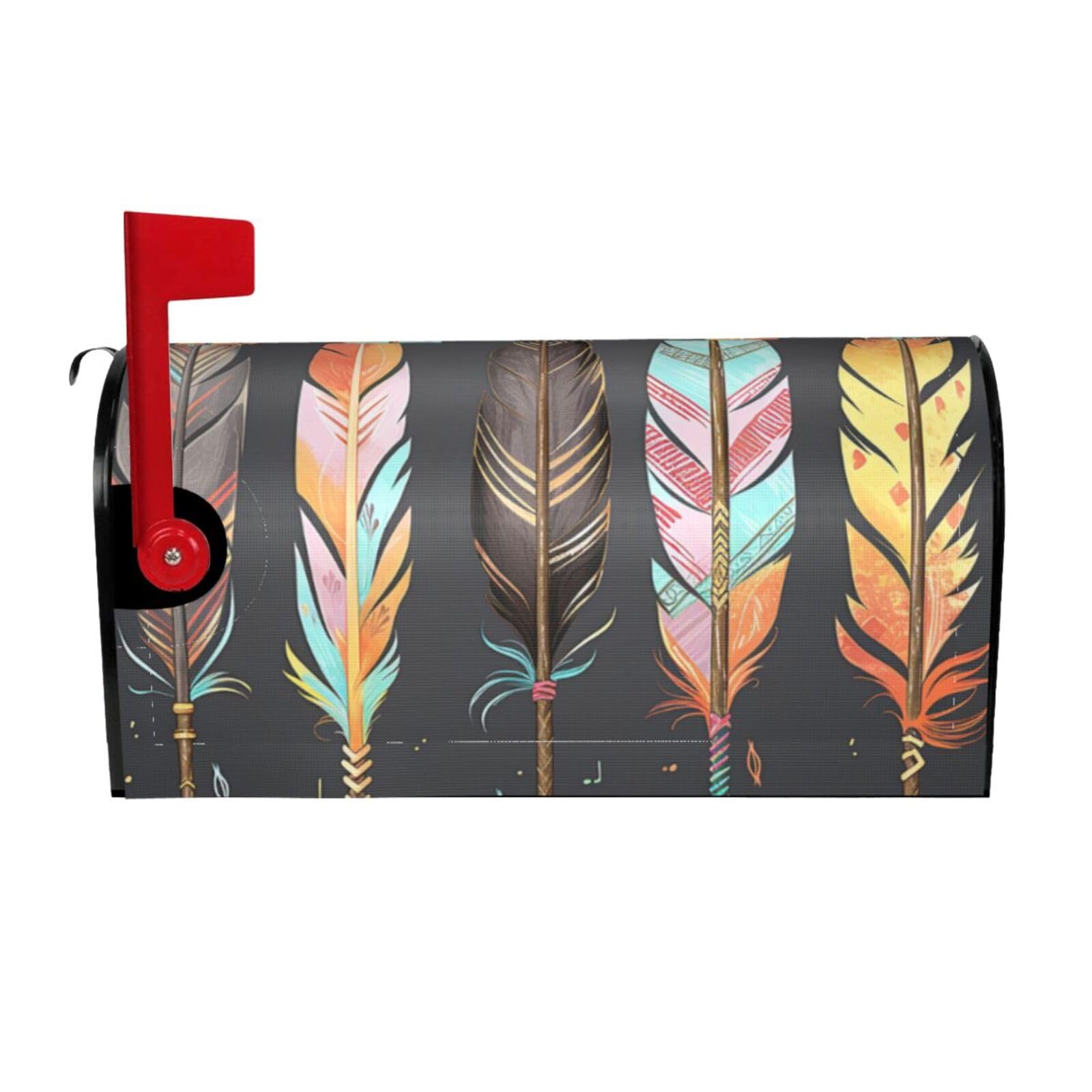 Feather Arrows Mailbox Covers Magnetic Wraps Post Letter Box Cover Garden Home Decor 21x18 in