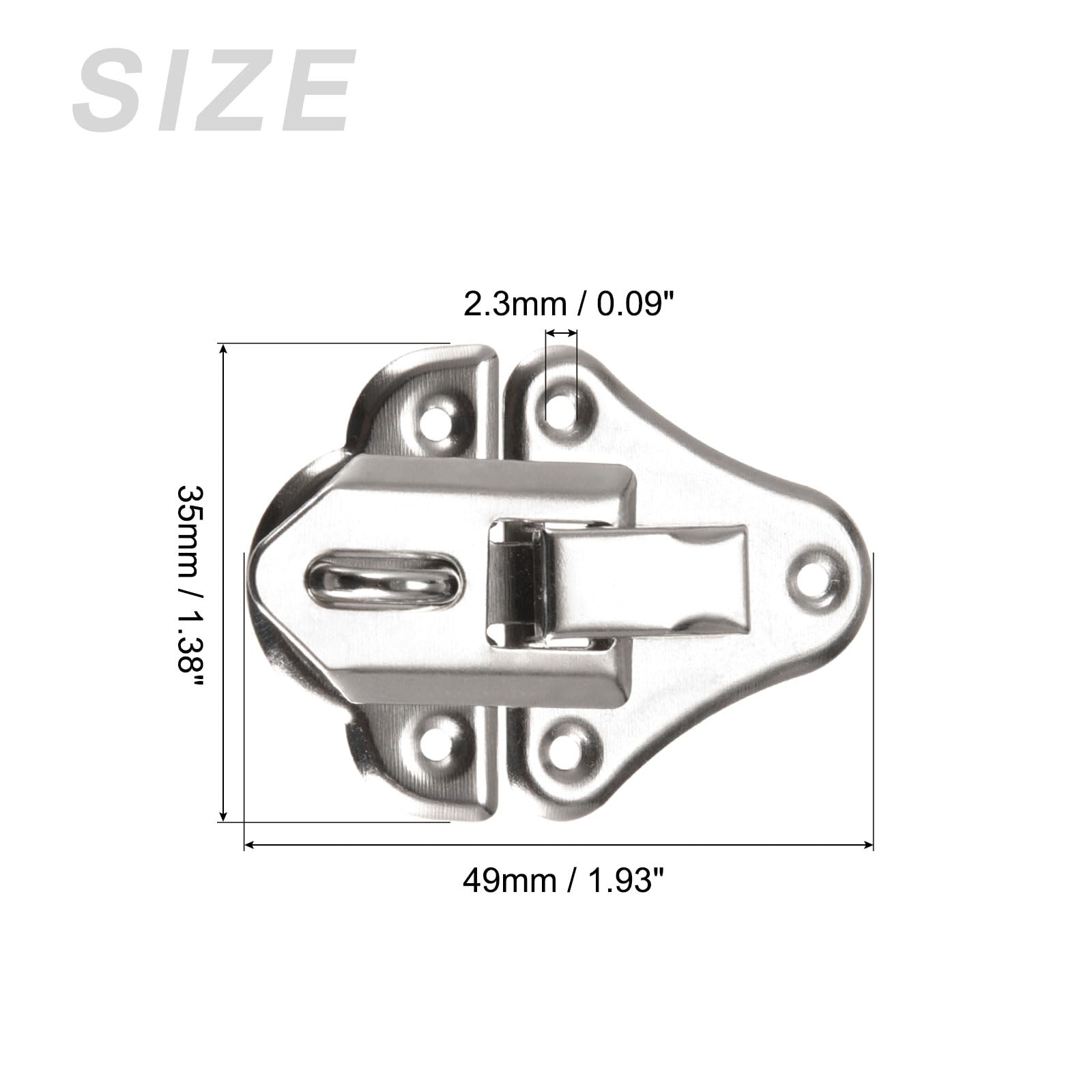 PATIKIL Spring Loaded Small Butterfly Twist Latch 2"x1.5", 4 Pack Steel Twist Latch And Keeper Toggle Clamp Metal Hardware For Case Box Chest Closure, Black - View #3