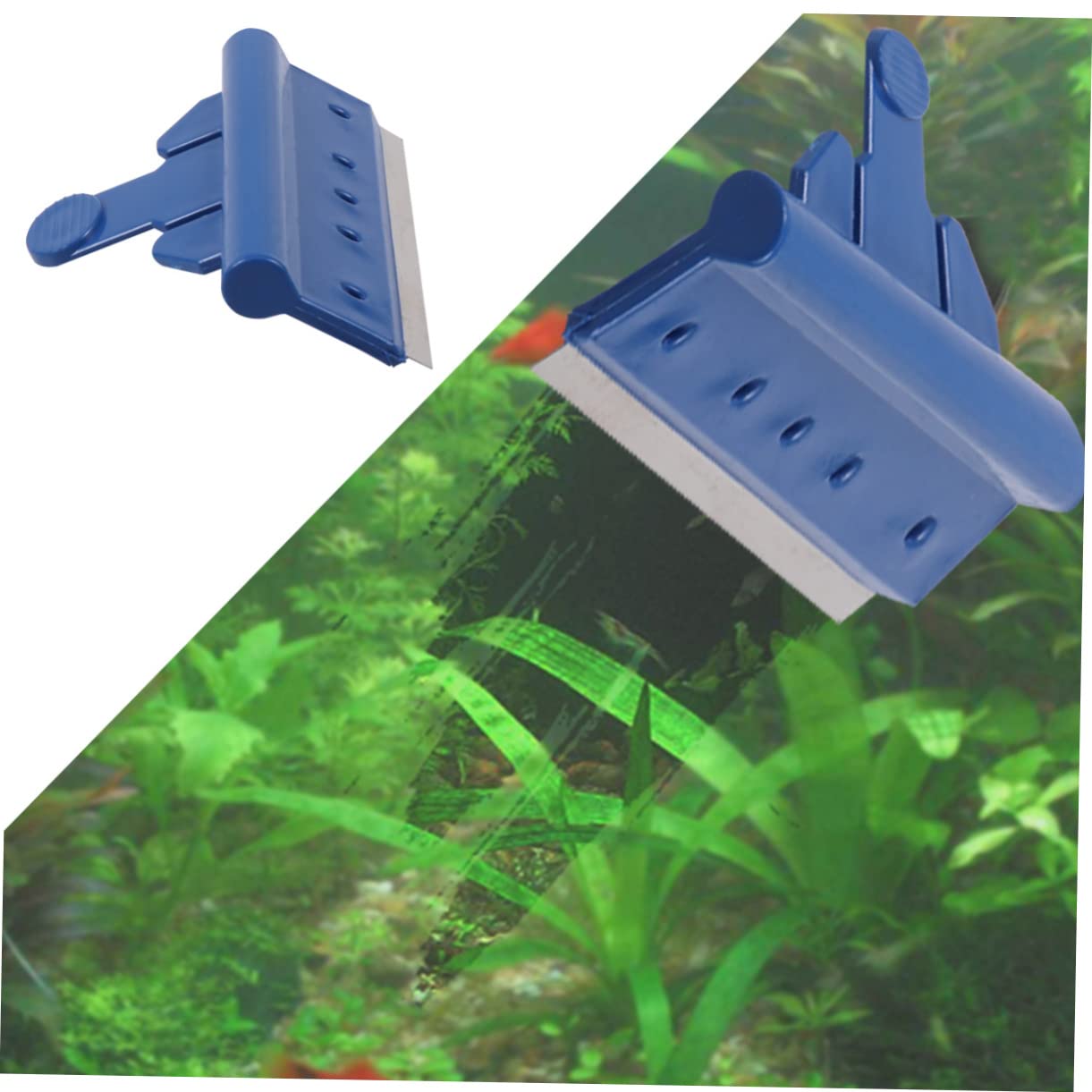 Yardwe Aquarium Fish Tank Clean Set 6-in-1 Kit Glass Brush Rake Fork Sponge Spoon Net Easy to Use Install