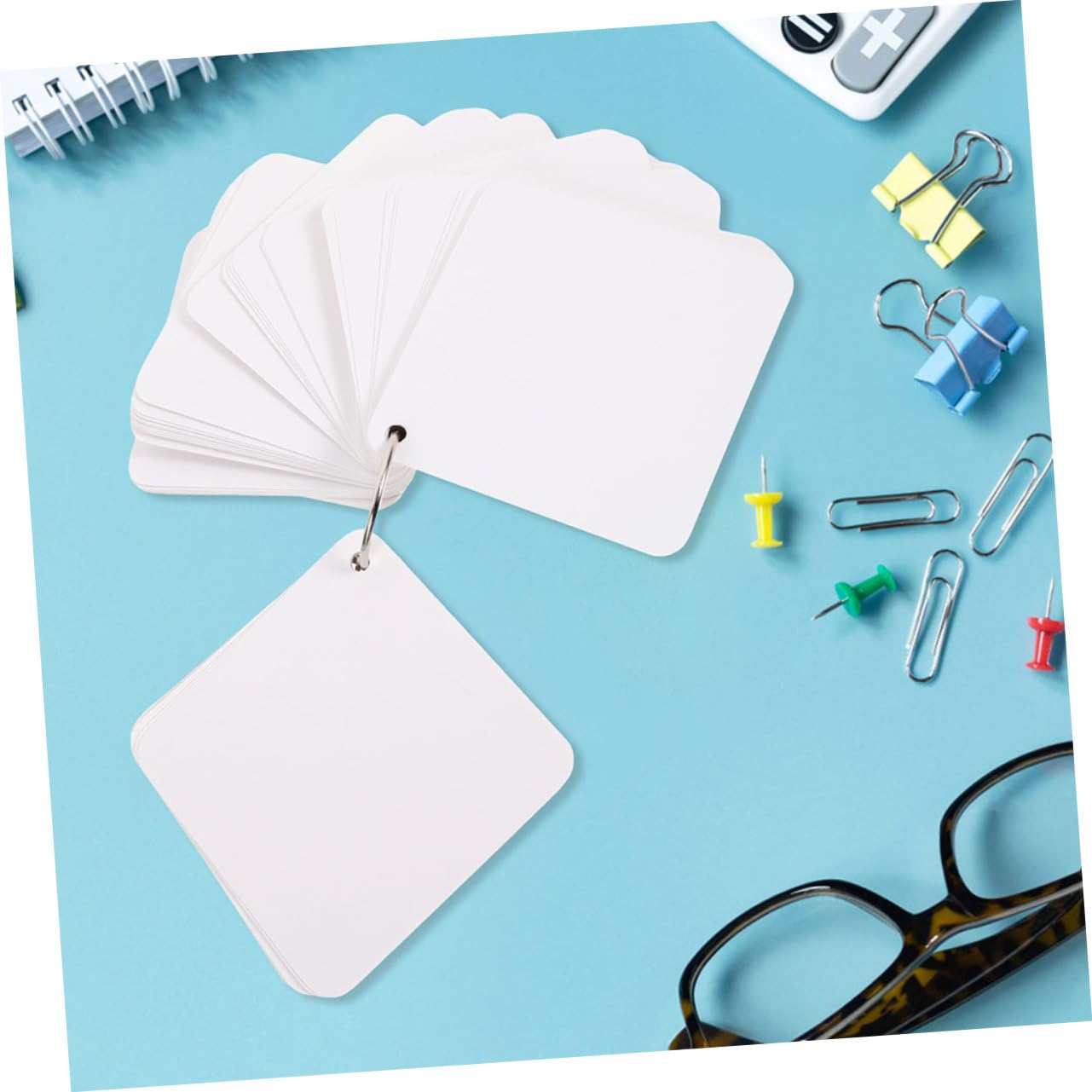 Leere Papierkarten 300 Blatt Weißes Papier für Notizen | 6 Ringe, Glatte Oberfläche, Leicht zu Beschreiben, Tragbar und Vielseitig für Selbstgemacht Karten