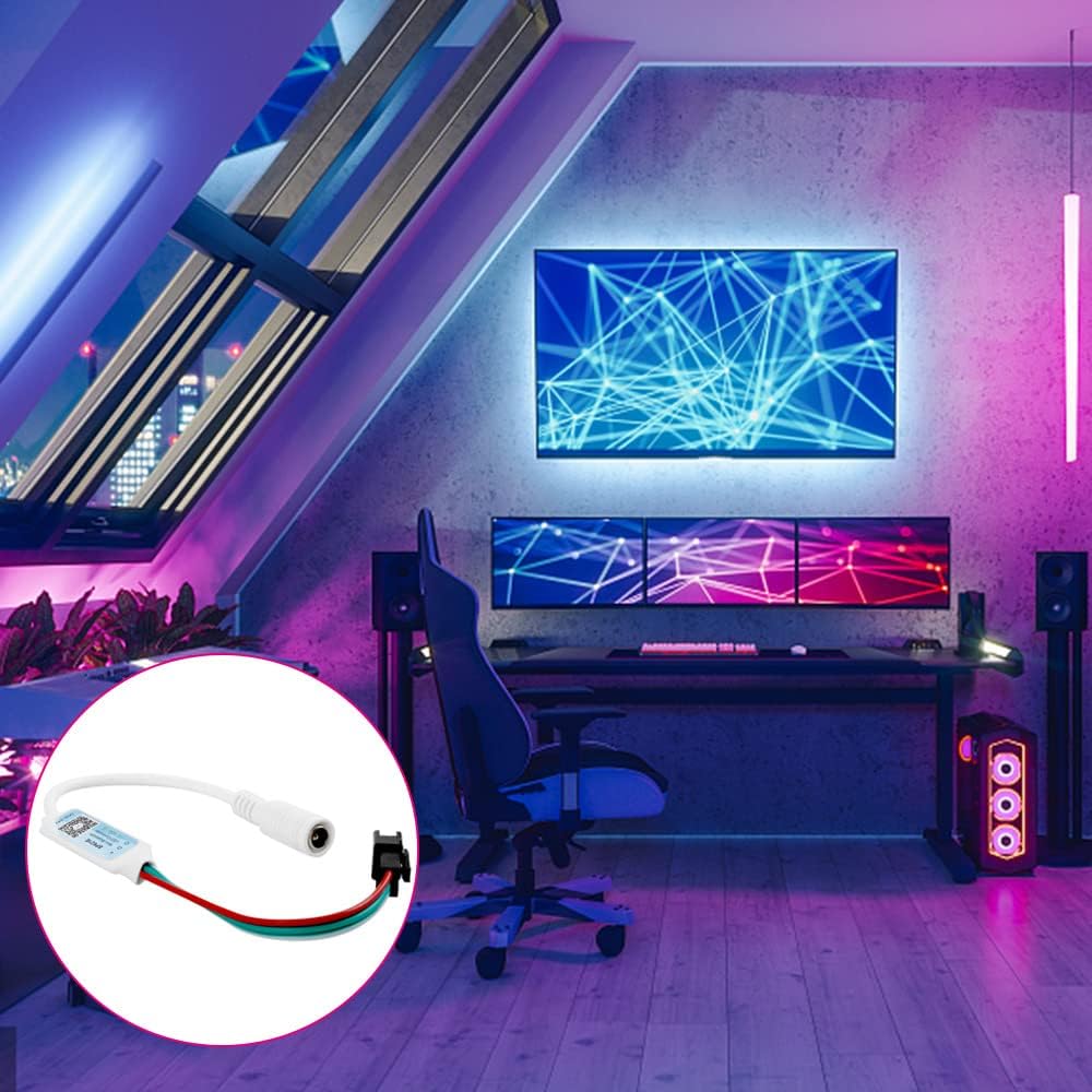 Smartphone app interface for SP621E controller showing various control options