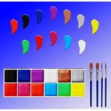 Glow in The Dark Face Body Paint, Glow In The Dark Under UV Black Light Sticks Makeup Neon Face Painting Kits for Adult Halloween Festival Accessory Glow Party Supplies 12 color