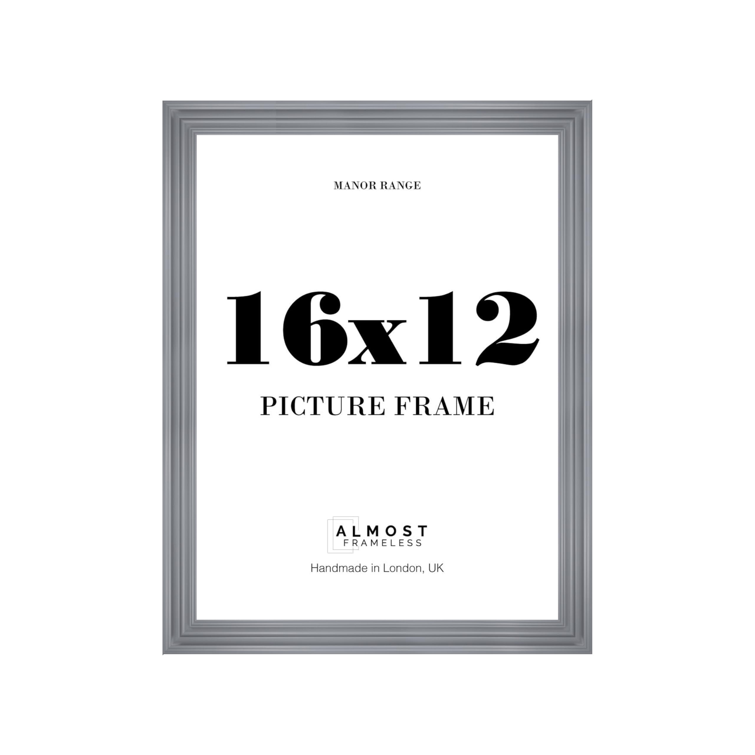16x12 Picture Frame, Display 16x12 Pictures (30.5 x 40.6cm) - Scandi Grey Timeless 42mm Edge Antique-Inspired Home Accessories - 1 Pack