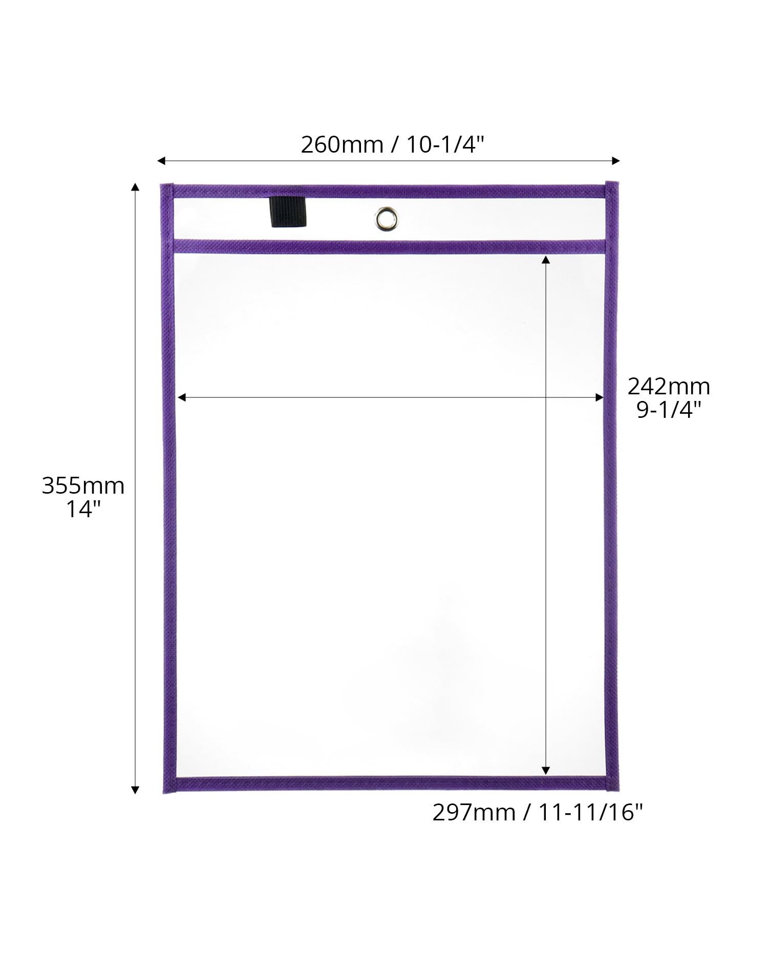 QWORK® 25X Pochettes Effaçables à Sec A4, Pochette Transparente Réutilisables en 5 Couleurs, Fournitures de Bureau et d'Enseignement