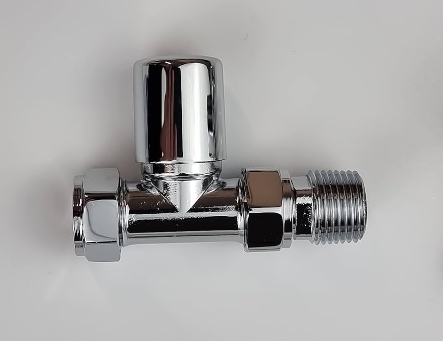 Pair Modern Anthracite Grey Radiator Towel Rail Valves Straight Valves 15mm