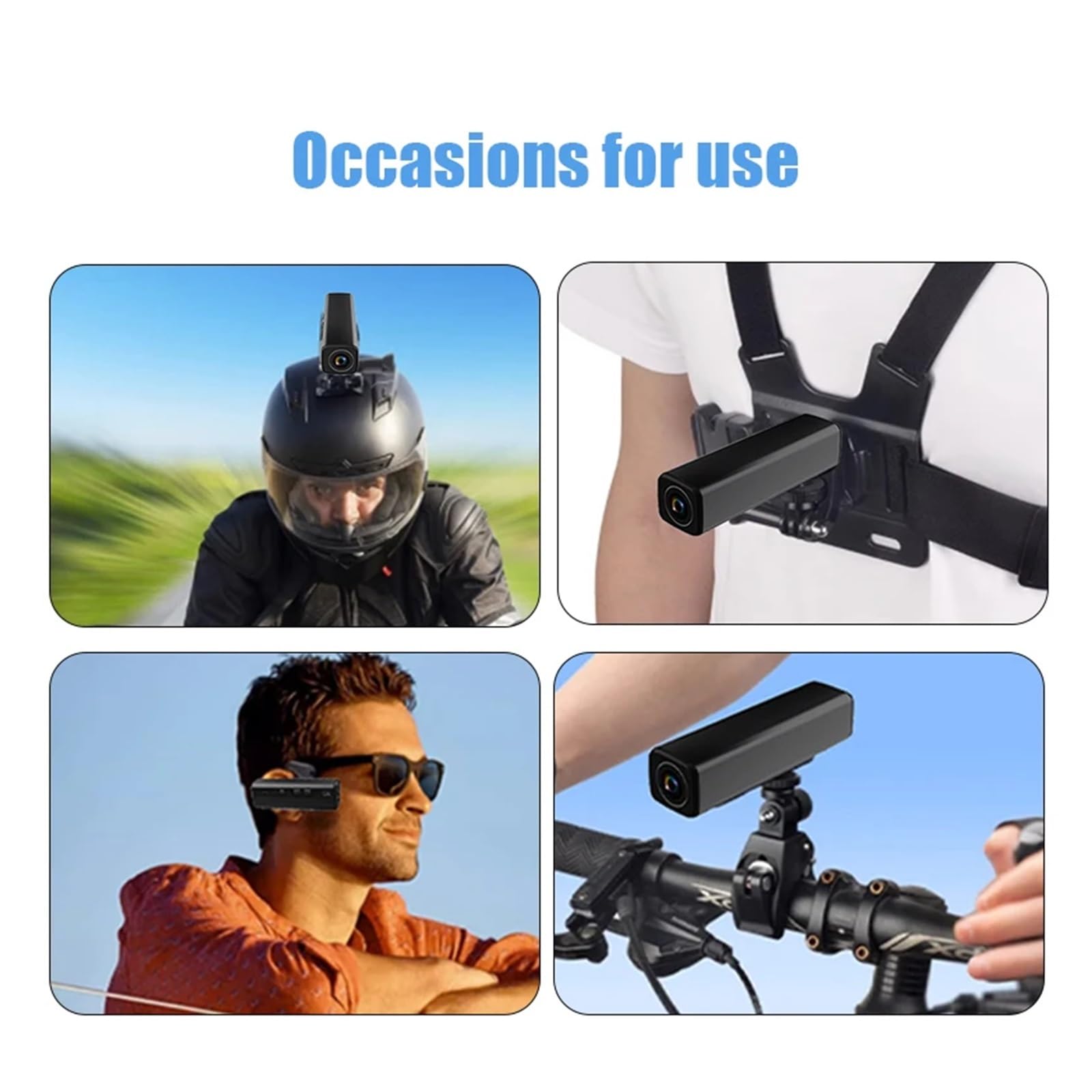 Camara Corporal, Cámara montada en la Cabeza A33 Mini Cuerpo cámara inalámbrica 30FPS FHD1080P visión Nocturna detección de Movimiento for grabación de Primera Vista(with 64GB TF Card)