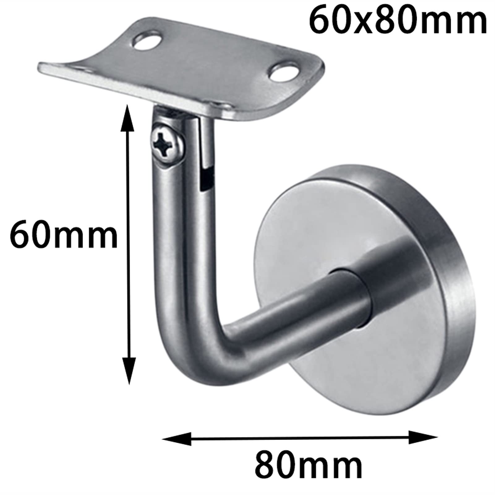 5 soportes de acero inoxidable para barandilla, soportes de pared de 60 x 60 mm, ideales para decoración del hogar y decoración del hogar