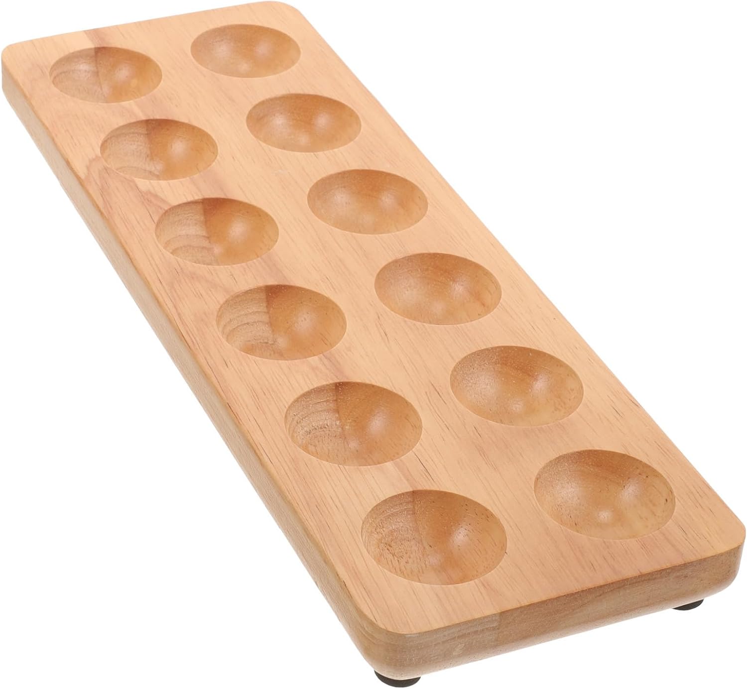 INOOMP Egg for Wooden Holder 12-hole Base Antibreakage Storage Design and Organization Kitchen Refrigerator