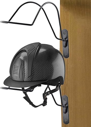 Paquete de 2 soportes para casco ecuestre montado en la pared, soporte multifuncional de metal para casco de motocicleta, bicicleta, béisbol