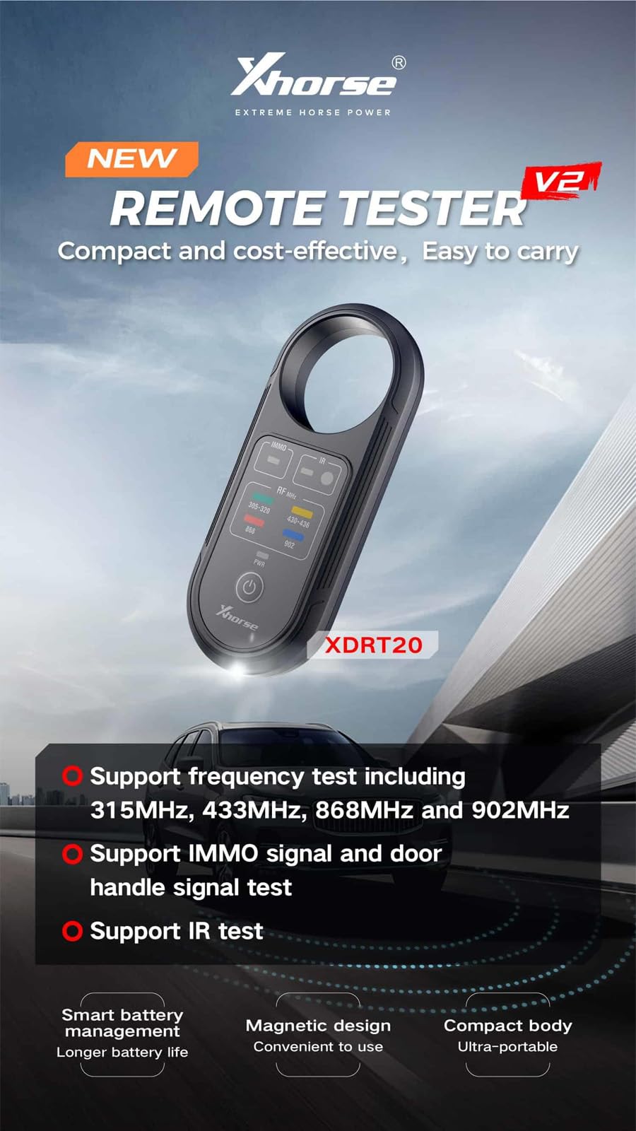 X-Horse XDRT20 V2 Probador de frecuencia Detección de señales infrarrojas