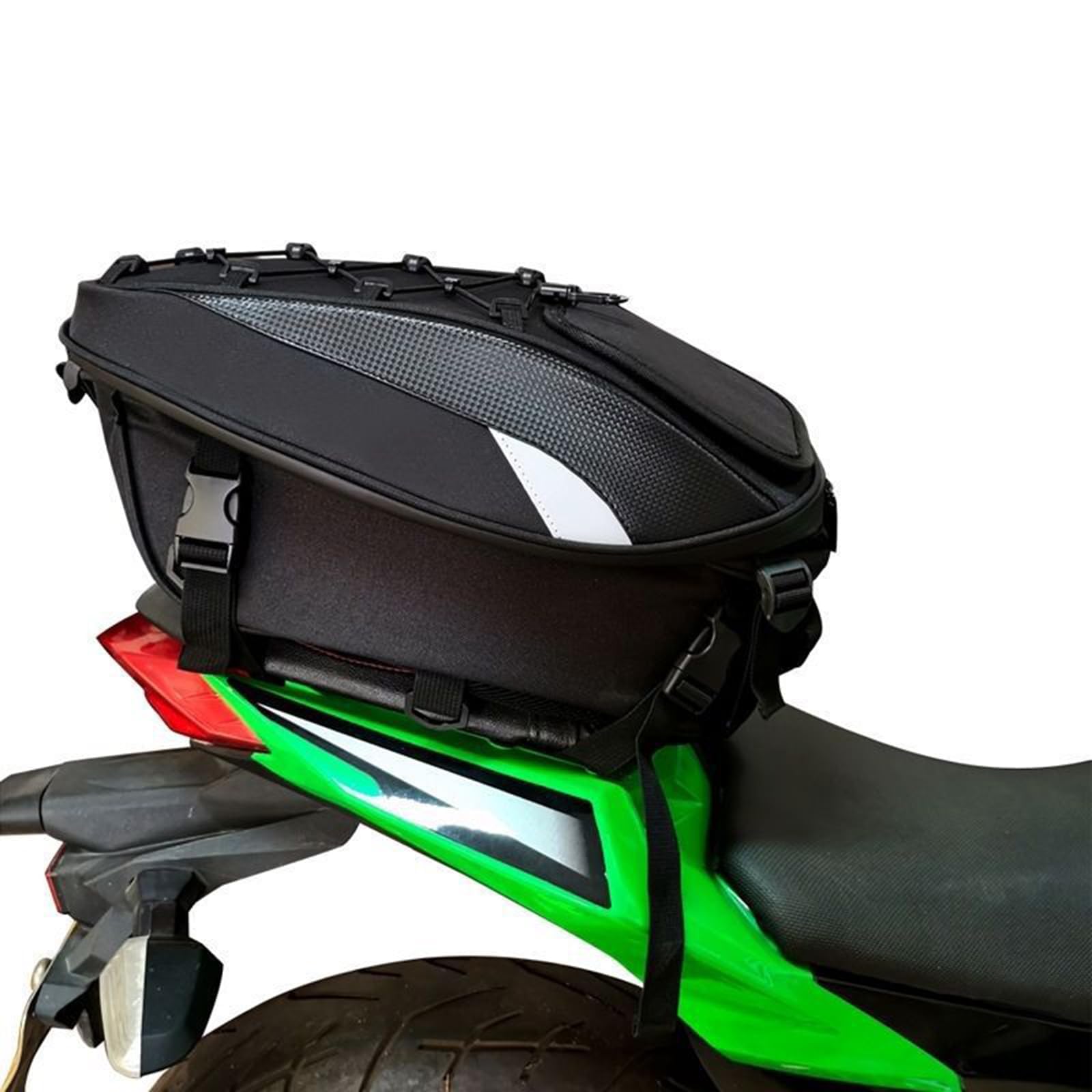NARXGBI Motorcycle Tail Bag for Yamaha Fazer FZ6 FZ 6 XJ6 XJ 6 with Expandable Capacity and Quick Release Buckles for Helmet Storage