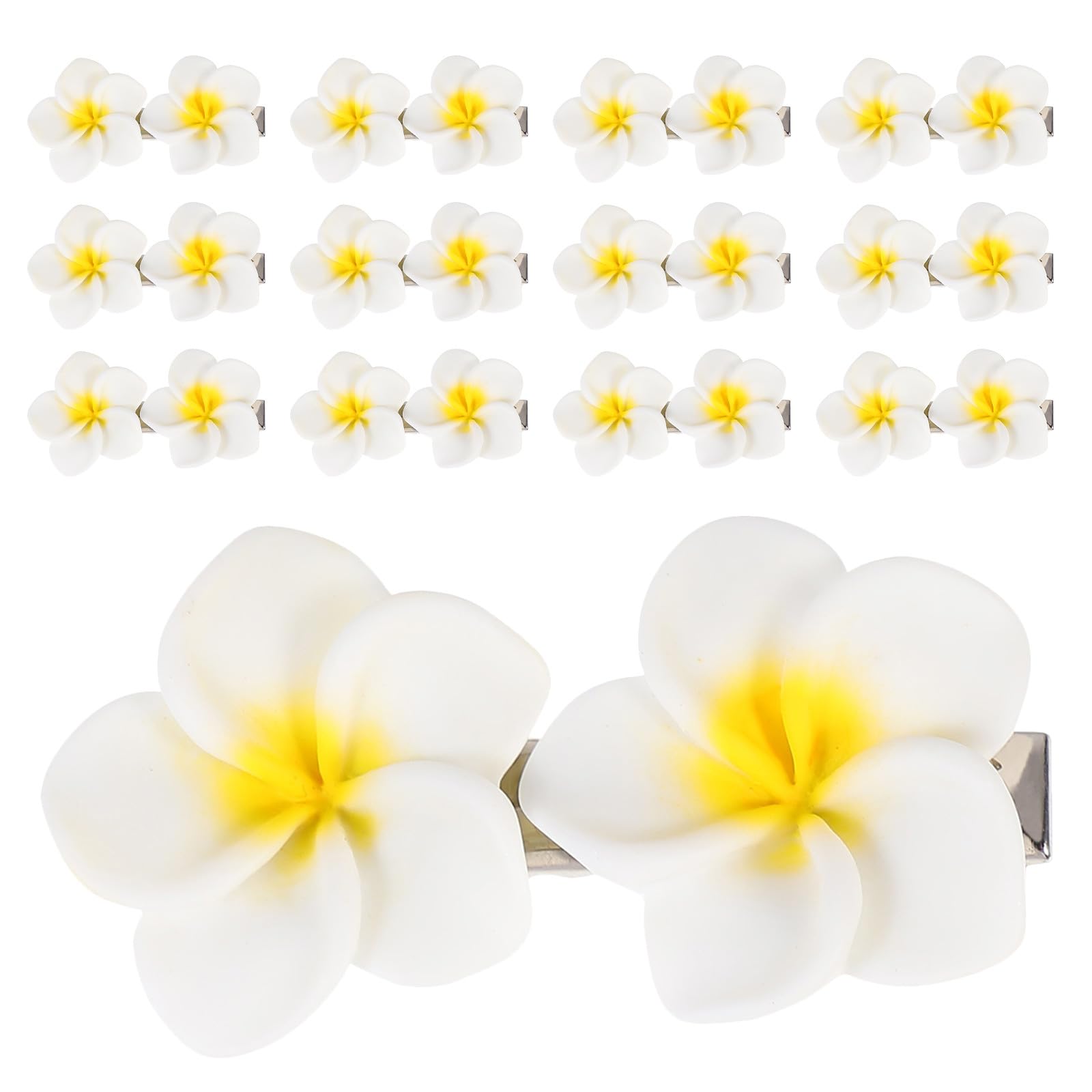 OUNONA 20 forcine per capelli: piccole forcine a forma di fiore - accessori per capelli in resina Plumeria per donne - fermagli per da ragazza, forcina a forma di fiore bohémien