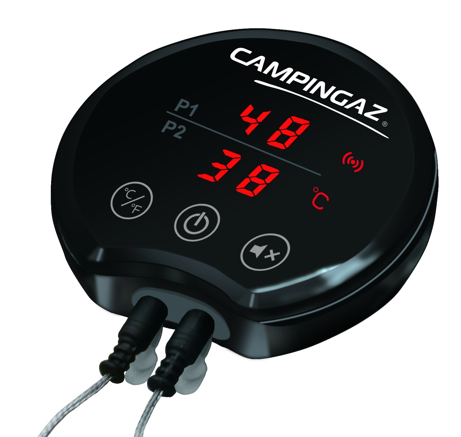 Campingaz Grillthermometer mit Bluetooth Technologie, kabelloses Steak Thermometer, Fleischthermometer mit 2 Sonden und Timer, kostenlose App für IOS und Android