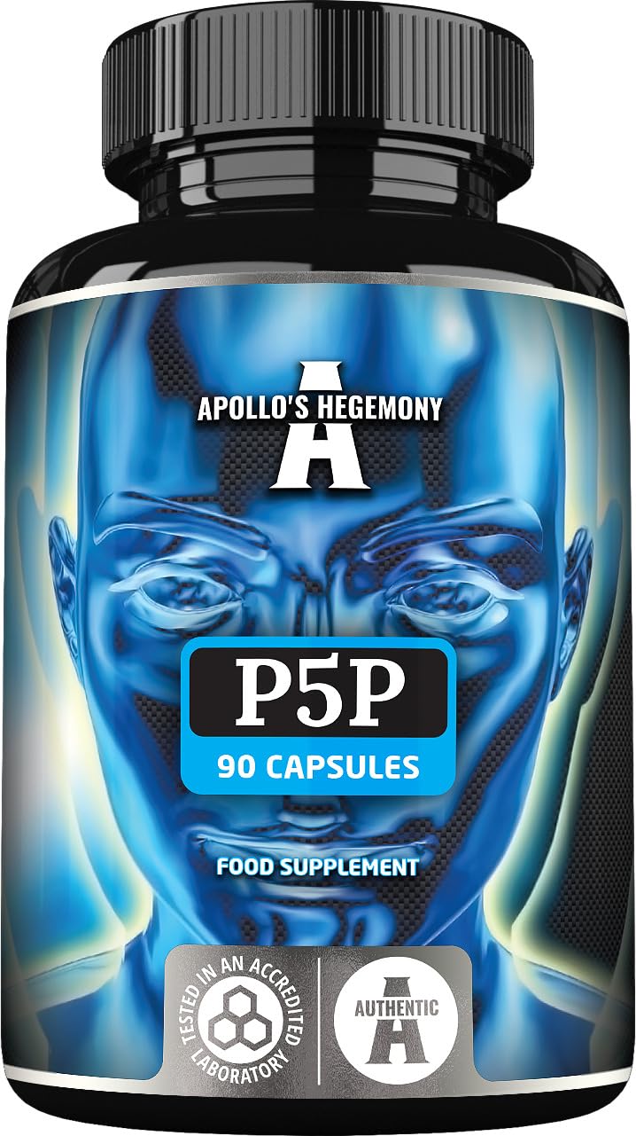 Pyridoxal-5-Phosphate 50 mg - Active Vitamin B6 (P-5-P) - 90 Vegan Capsules - 3 Months Supply - Vitamin B6 Supplement to Support Nervous System & Mood Enhancement - by Apollo's Hegemony