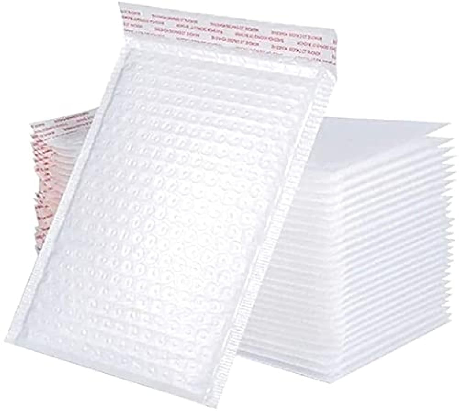 althiqahkey Poly Bubble Padded Matte Shipping Packaging Envelopes- 50 Pieces (White,11cmx15cm+4cm)