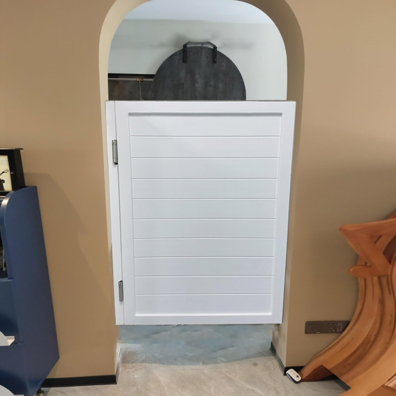 Puerta Vaiven Puertas de Café Batientes Individuales para El Interior de La Casa, Puerta de La Cocina Pasillo Puerta del Salón con Bisagras, Decoración Baño Puerta Batiente, 24"/32"/36" ( Color : Whit