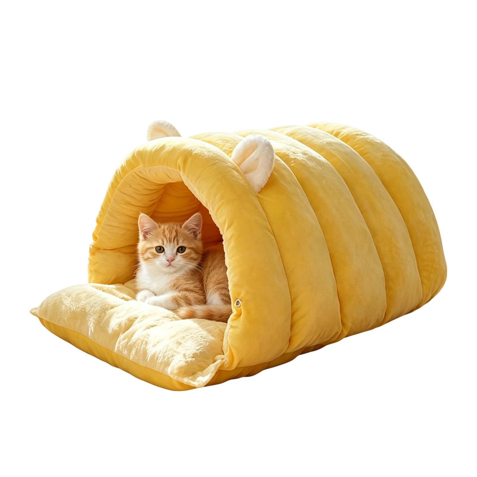 Katzenbett Innen Weich Warm Waschbares Haus mit Schloss