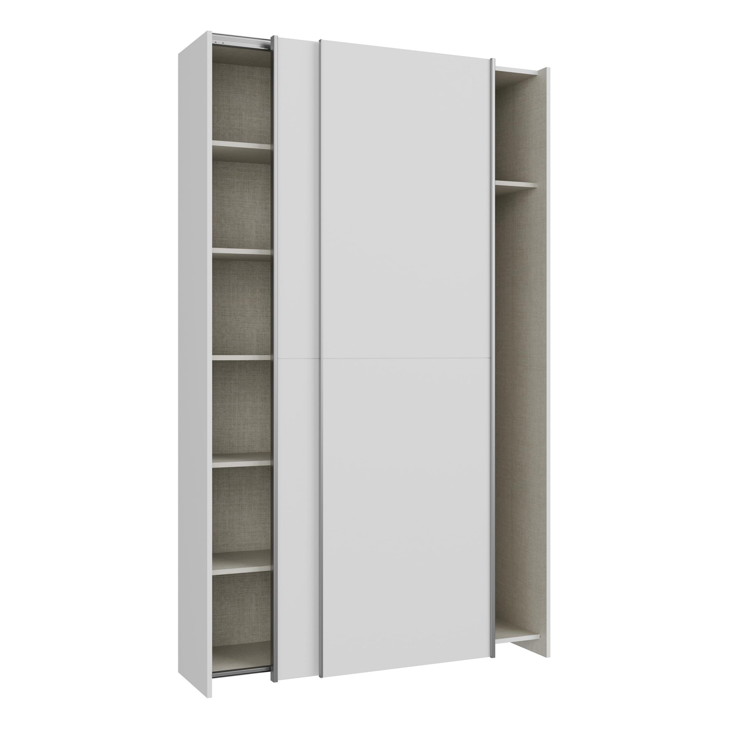 Forte Home Nook Armadio 120 moderno con 2 ante, camera da letto, legno bianco, larghezza 120,1 cm x altezza 210 cm x profondità 39,1 cm