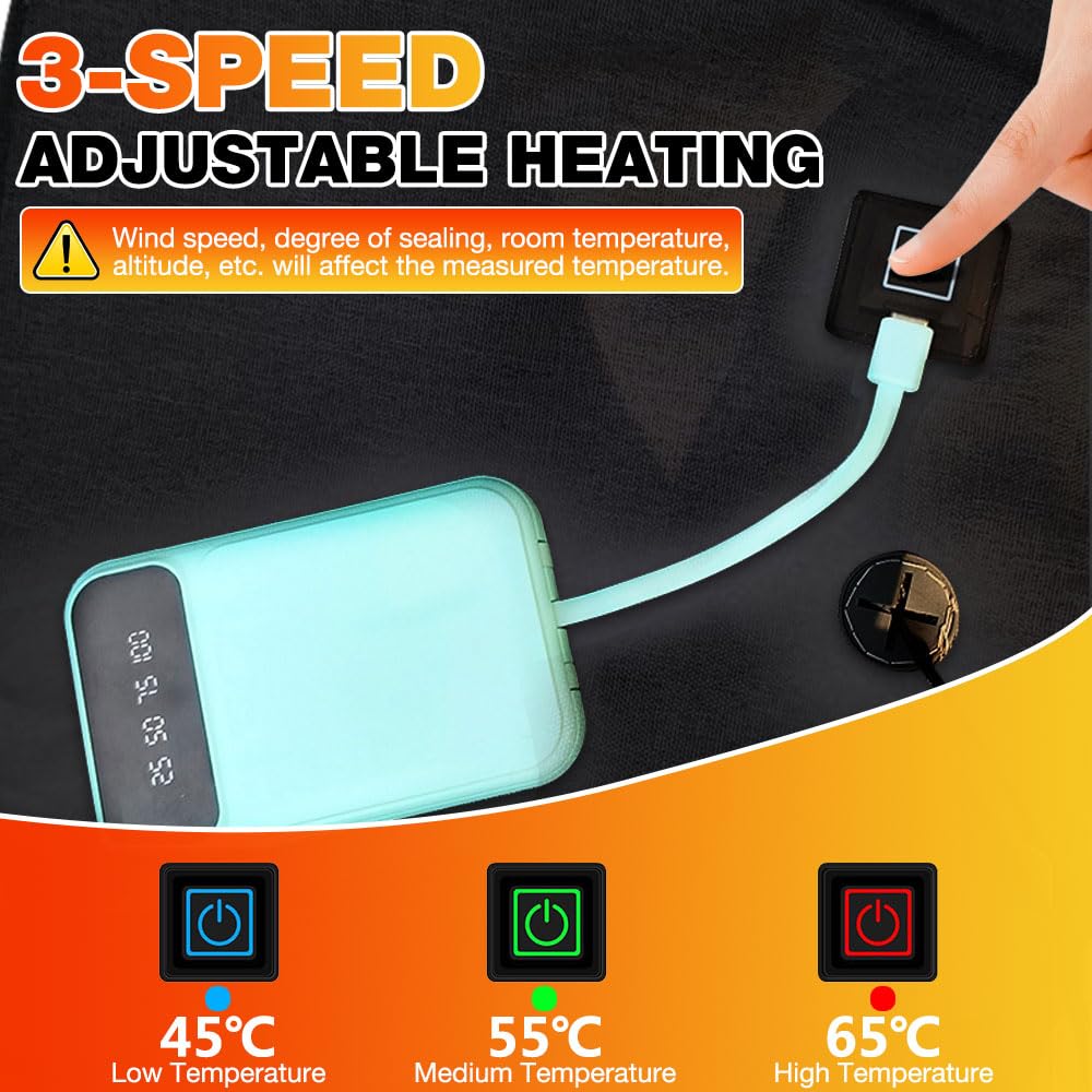 Asientos de Estadio con Calefacción, Cojín De Asiento Portátil Plegable, 3 Modos de Calefacción Ajustables para Oficinas, Salas de Juegos, Salas de Estar y Estadios (Negro)