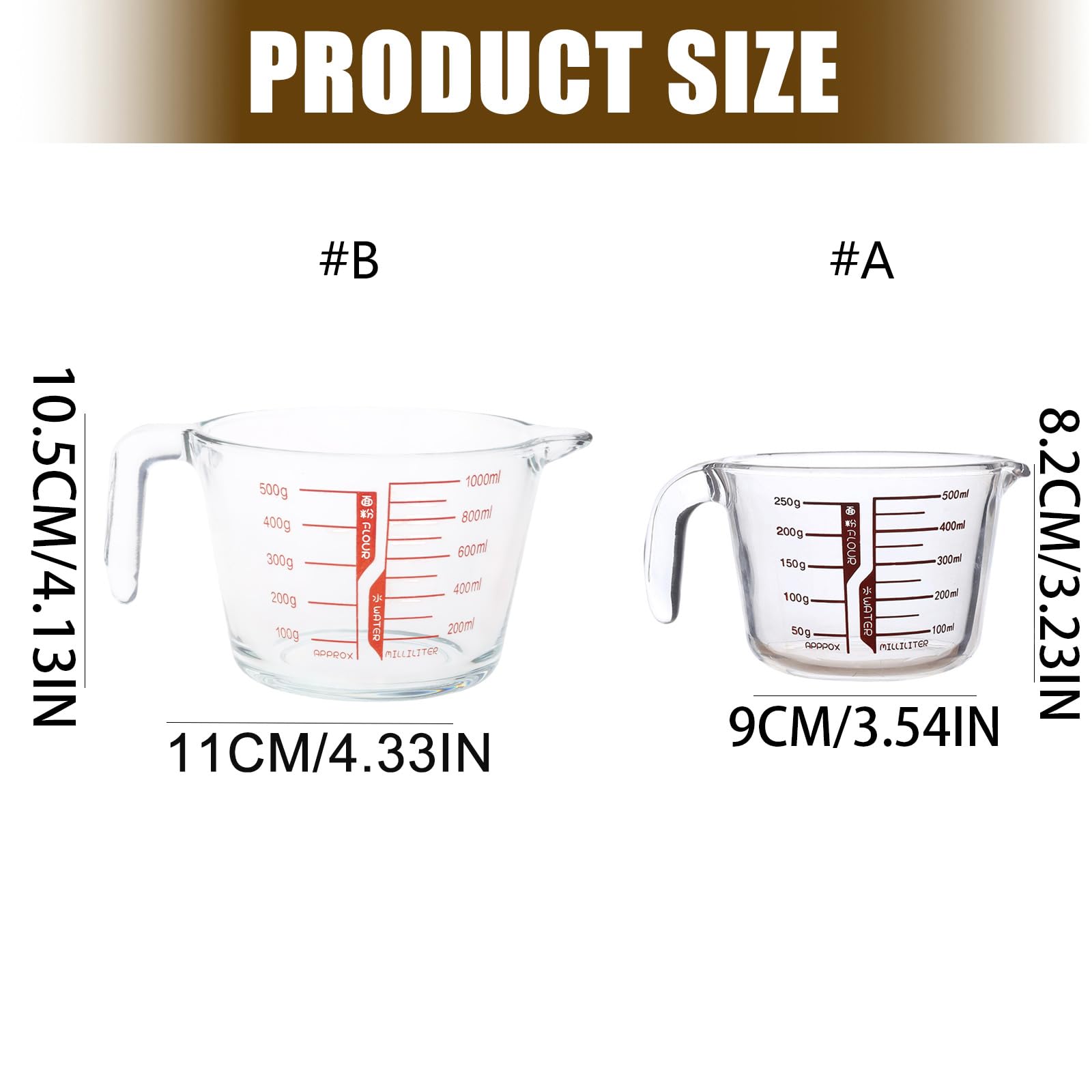 Glas Messbecher Backen und Kochen, klare Messmarkierungen, hohe Temperaturbeständigkeit, Küchenwerkzeug, Küchen Messbecher Backen